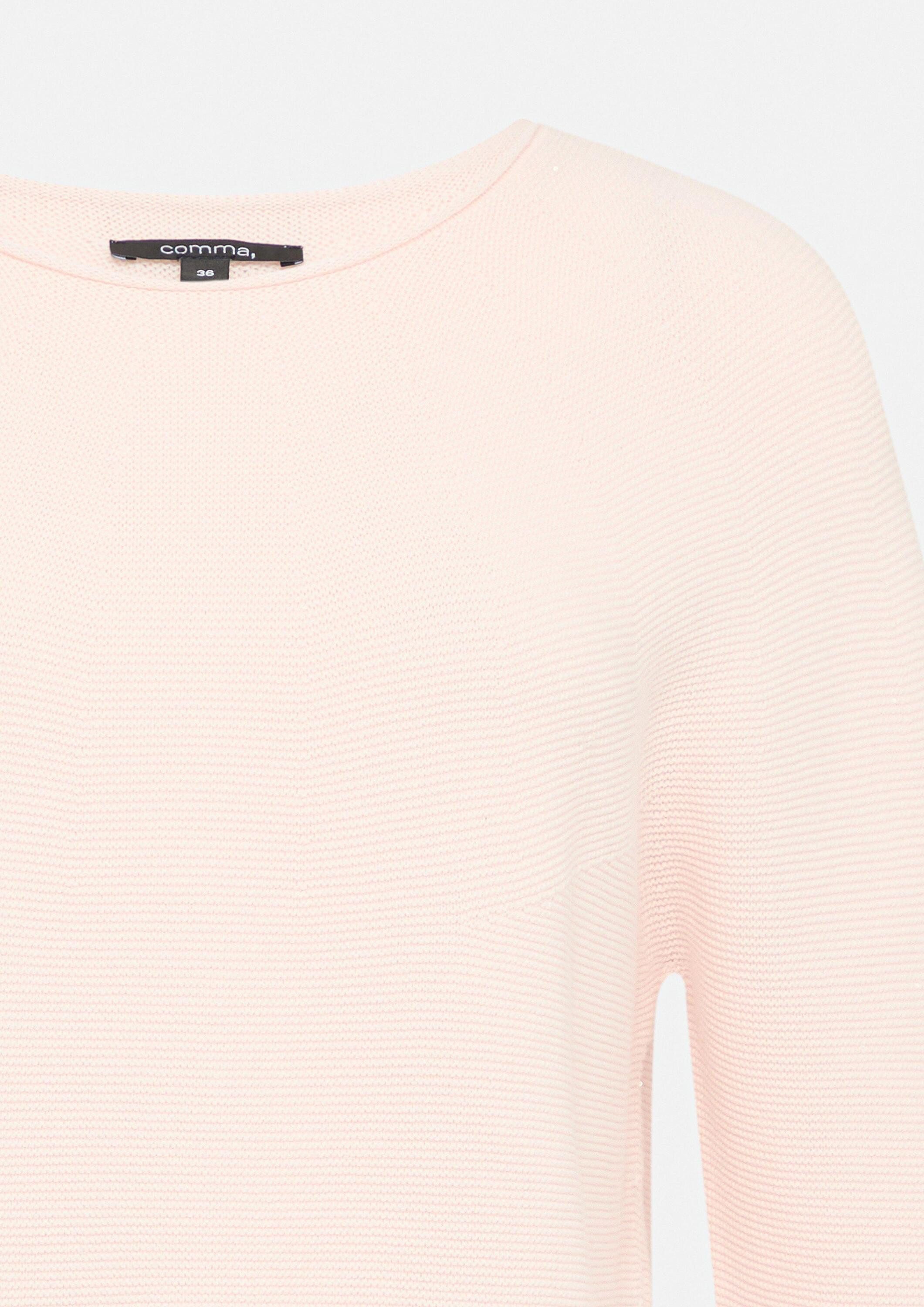 comma Strickpullover Relaxed-Fit-Strickpullover mit dezenten Pailletten