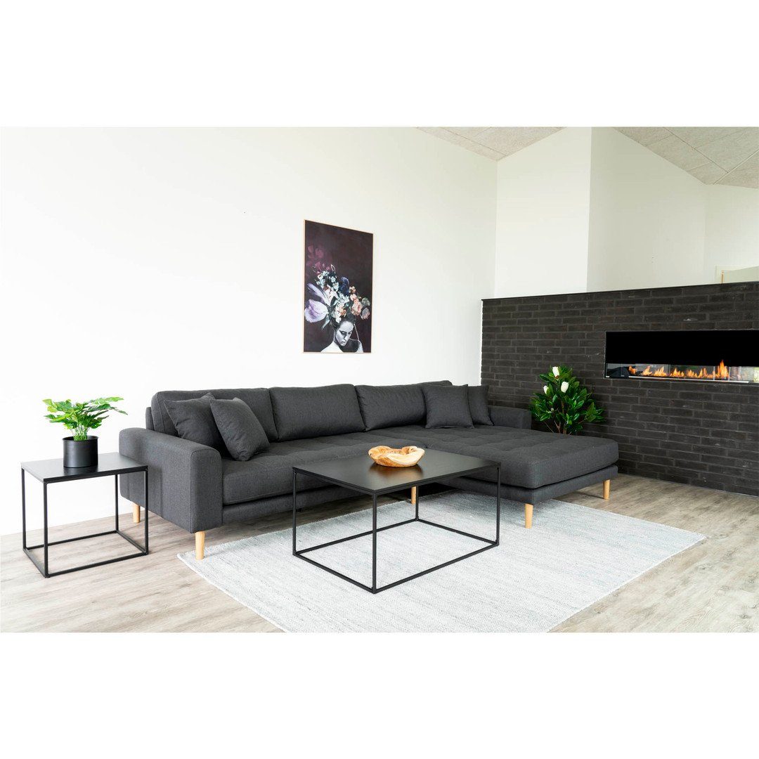 House Nordic Couchtisch Vita Couchtisch mit 60x90x4... schwarz - Couchtisch, Gestell schwarzem