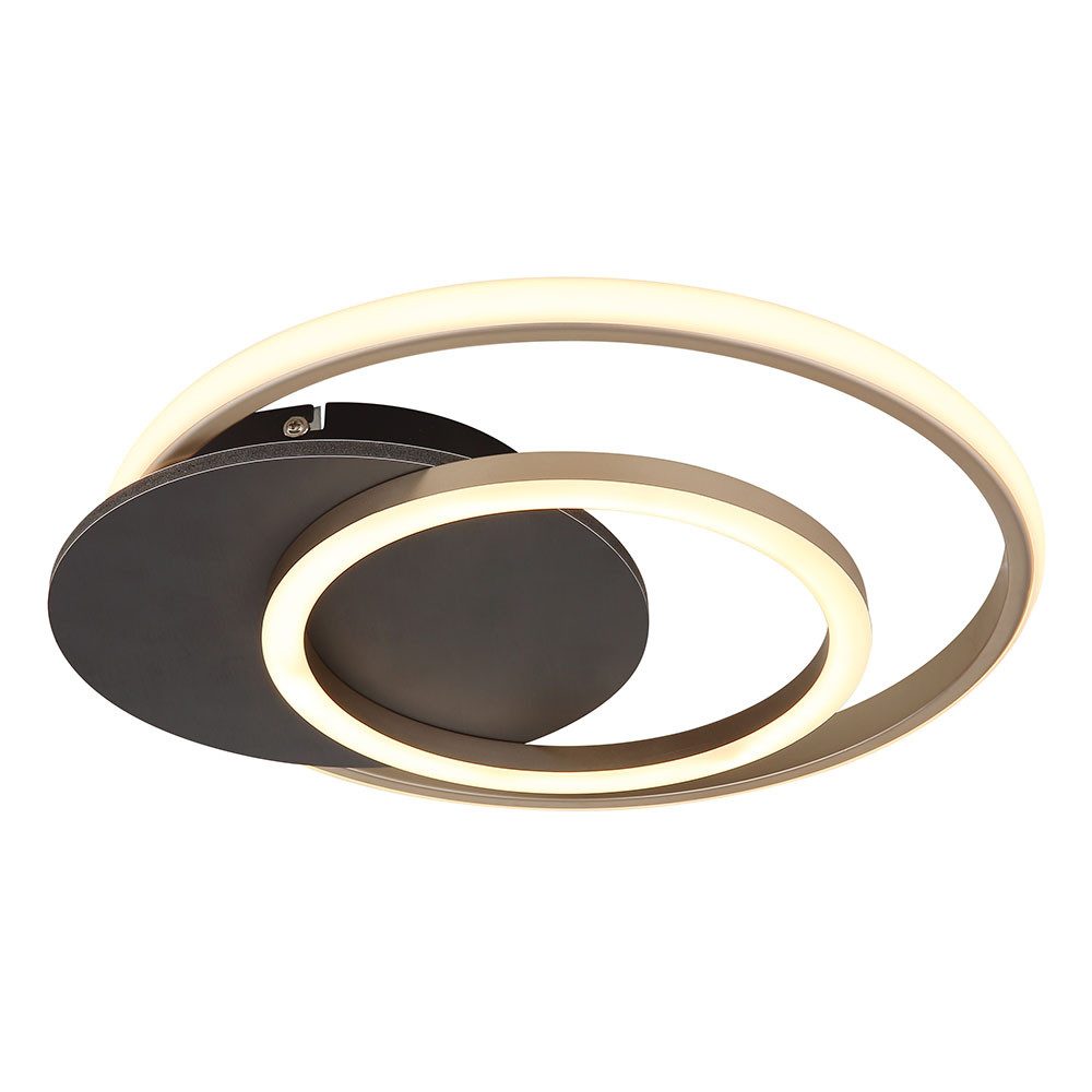 GLOBO LIGHTING LED Deckenleuchte, LED-Leuchtmittel fest verbaut, Warmweiß, Deckenlampe Deckenleuchte Designlampe grau champagnerfarben L 38 cm