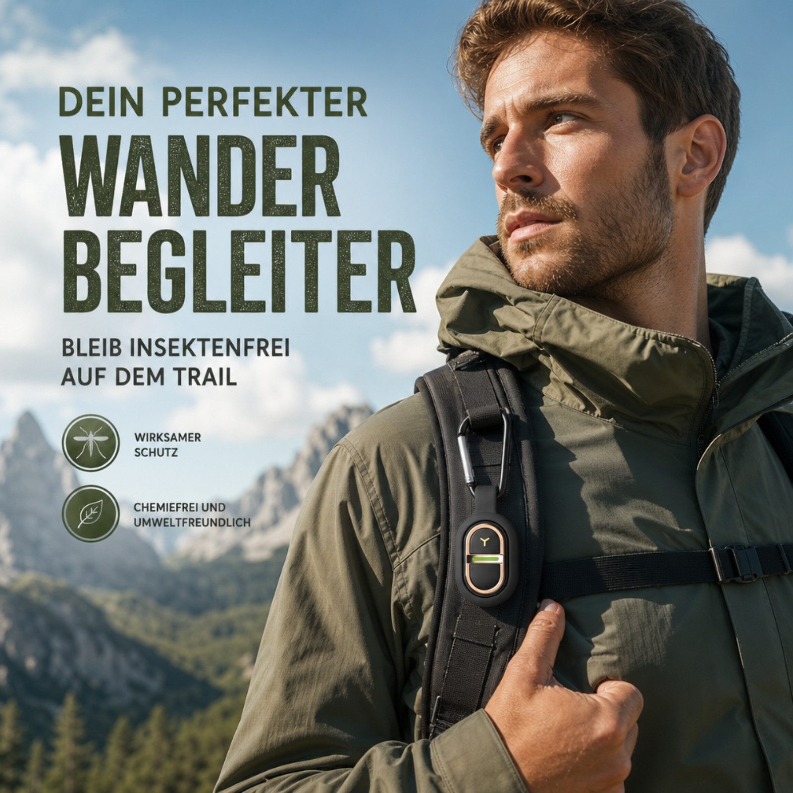Solarandmore Insektenabwehrgerät Ultraschall,Mückenabwehr,Mückenschutz outdoor,Tierabwehr ultraschall, Set, Camping,kKarabiner mini,Ultraschall tiervertreiber,I – Bild 5 von 5