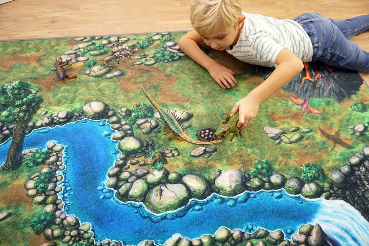 SkippiDoo Kinderteppich Spielteppich Dinoworld passt perfekt günstig online kaufen