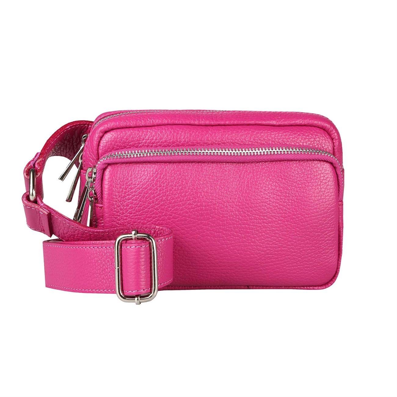 ITALYSHOP24 Bauchtasche Damen Leder Gürteltasche Hüfttasche CrossBody Handytasche, als Schultertasche, Bodybag, Umhängetasche tragbar