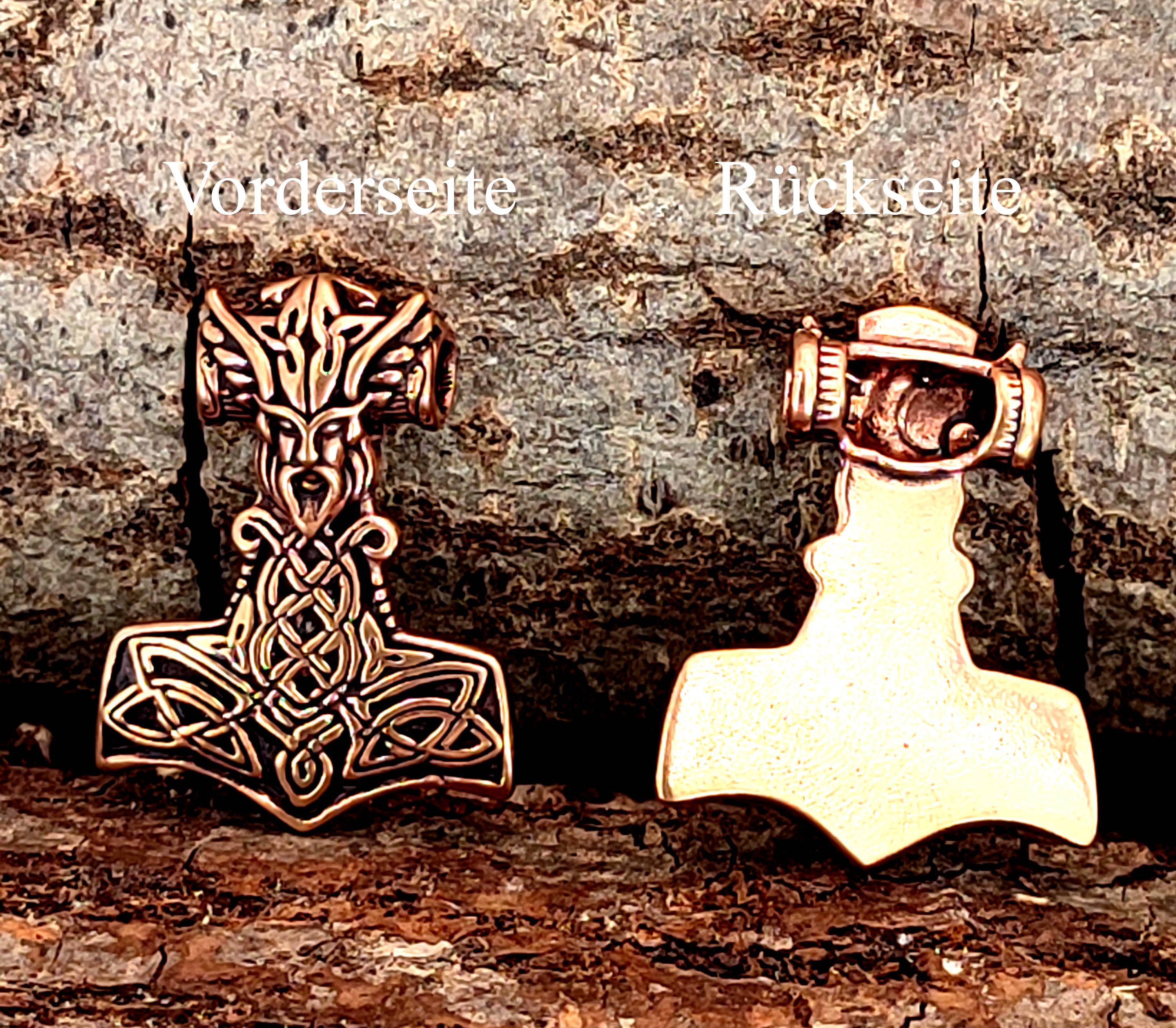 Thorshammer Kiss of Hammer Anhänger Bronze Kettenanhänger großer Thor Thorhammer Leather Wikinger Odin