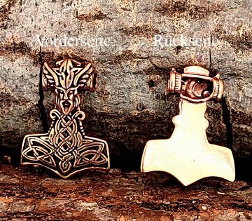 Kiss of Leather Kettenanhänger großer Odin Bronze Thorshammer Thorhammer Thor Hammer Wikinger Anhänger