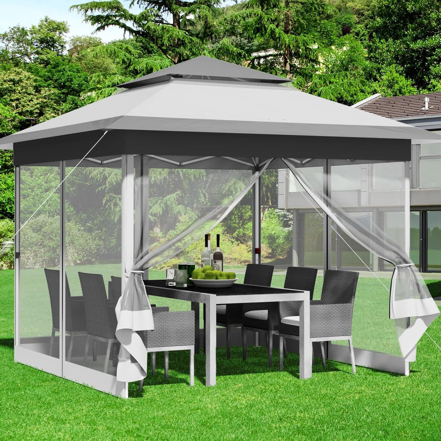 TLGREEN Faltpavillon 3,3x3,3 mit 4 Moskitonetz günstig online kaufen
