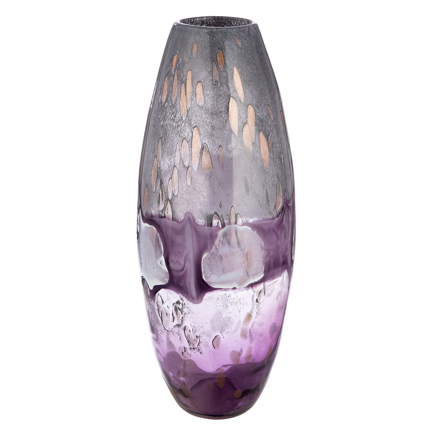 Dekovase FEELING Vase - grau, lila - Glas - Höhe 42cm - wasserdichte Blumenvase