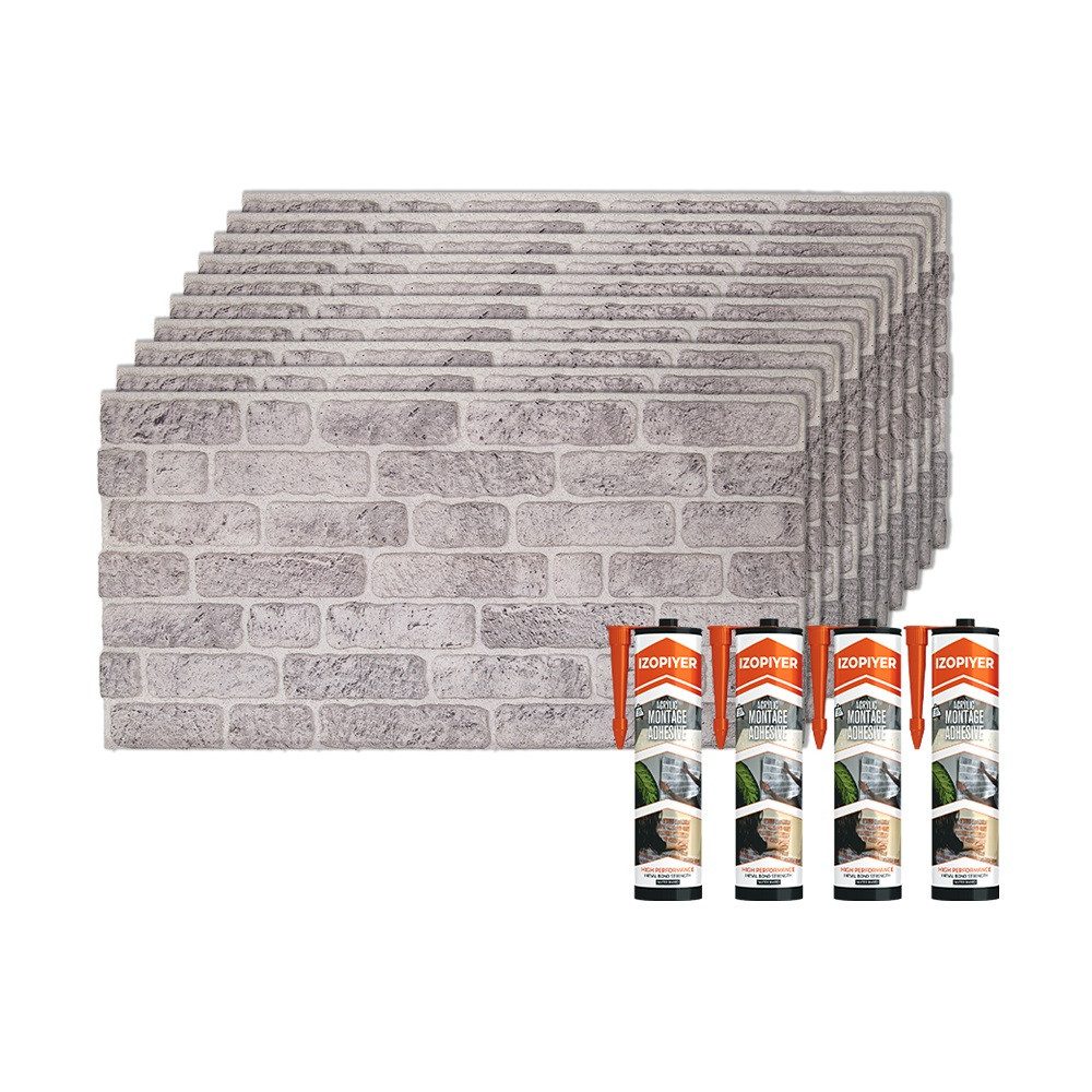 IZODEKOR 3D Wandpaneel IZODEKOR Wandverkleidung Steinoptik Styropor 3D Стеновые панели, 3D Optik, wasserfest, einfache Selbstmontage