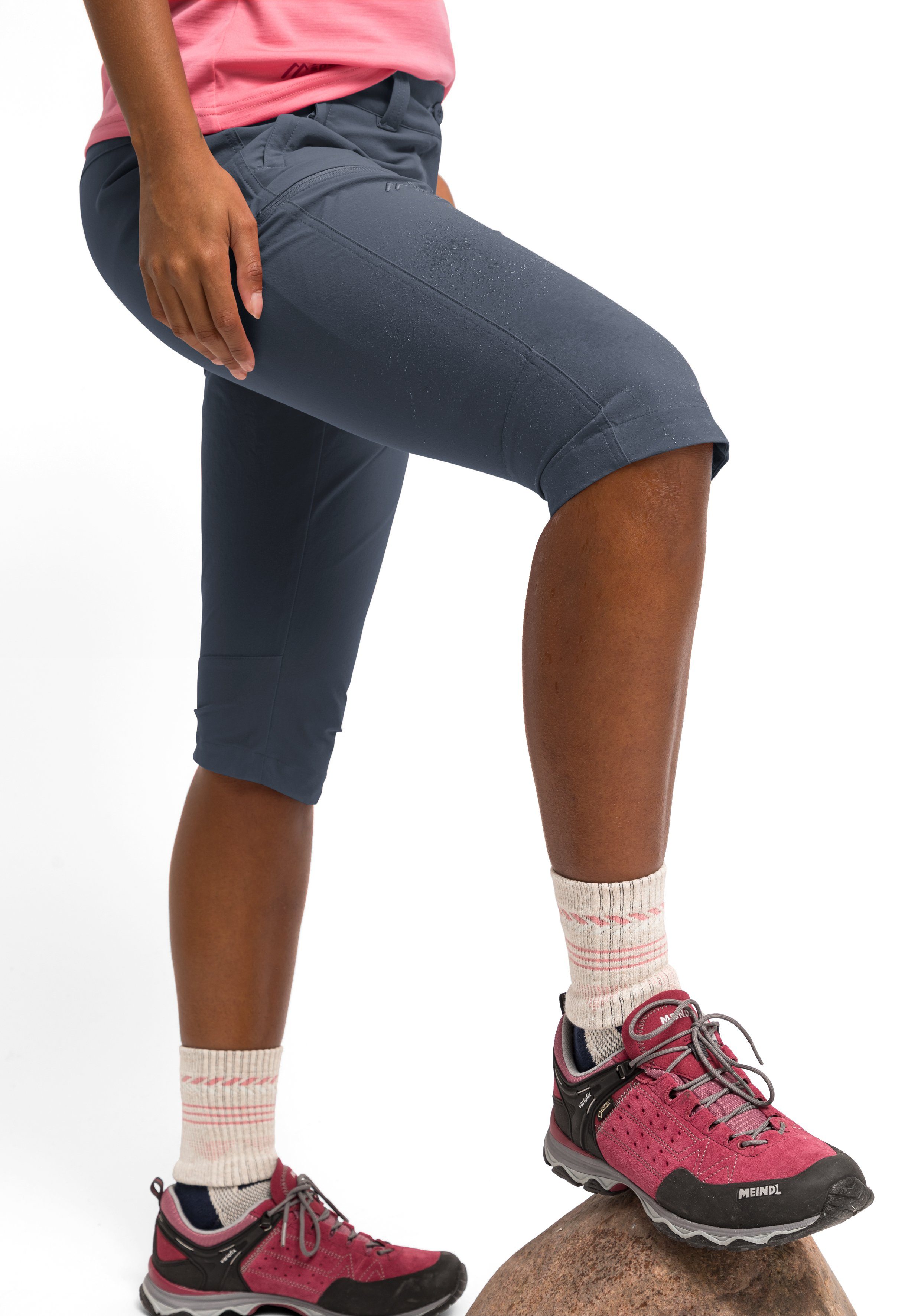 Maier Sports Caprihose Inara slim 3/4 Damen Wanderhose, atmungsaktive Outdoorhose, 3/4 Hose mit 3 Taschen