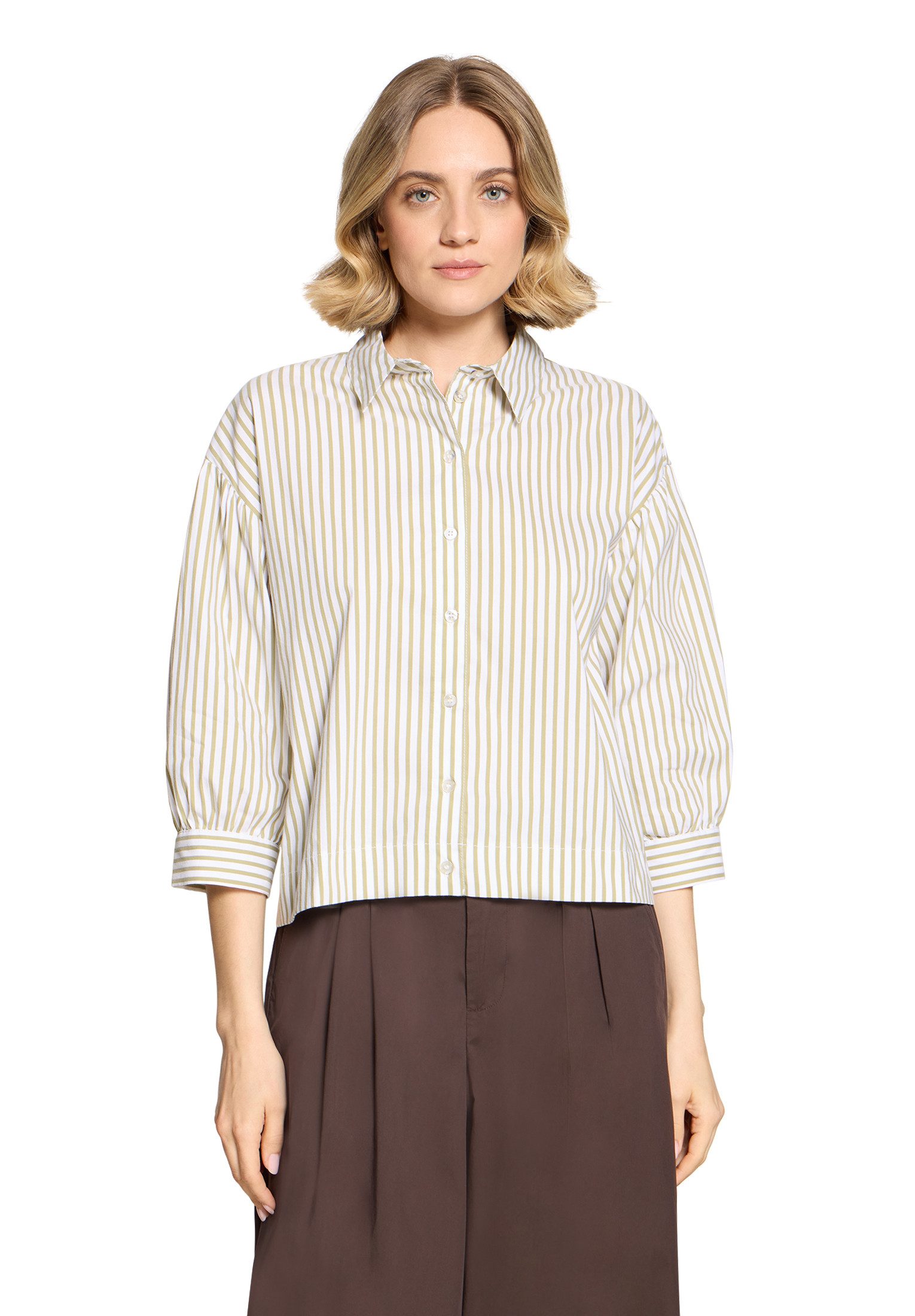 Klassische Bluse Damen mit Raffung