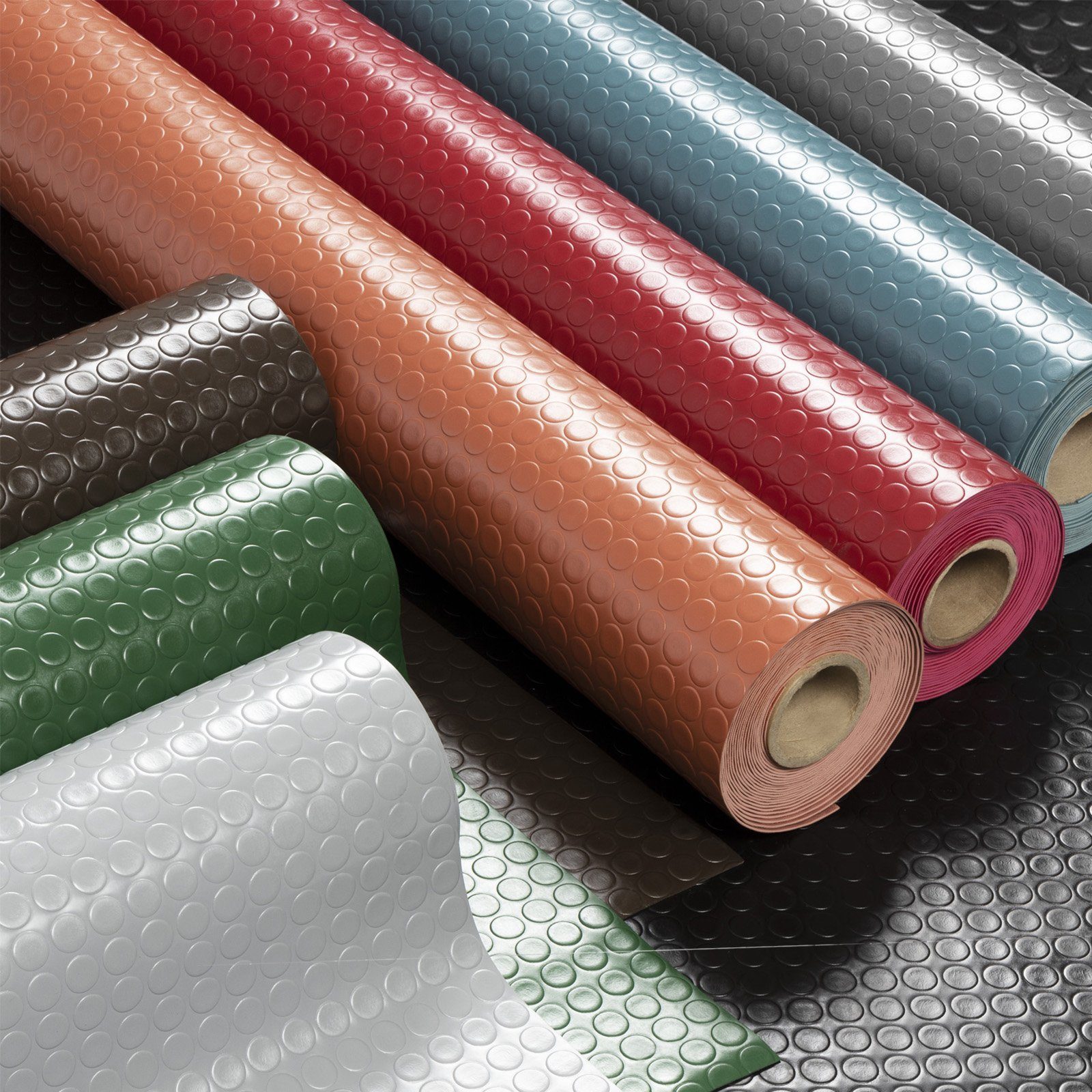 Kubus Bodenschutzmatte PVC-Bodenbelag, Große Noppen, Stärke 2mm, viele Farben