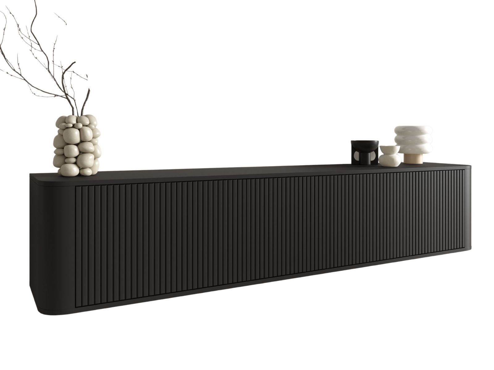 Compleo TV-Schrank modern und Japandi Design, Lowboard 200 cm breit MADE IN EU, TOPSELLER