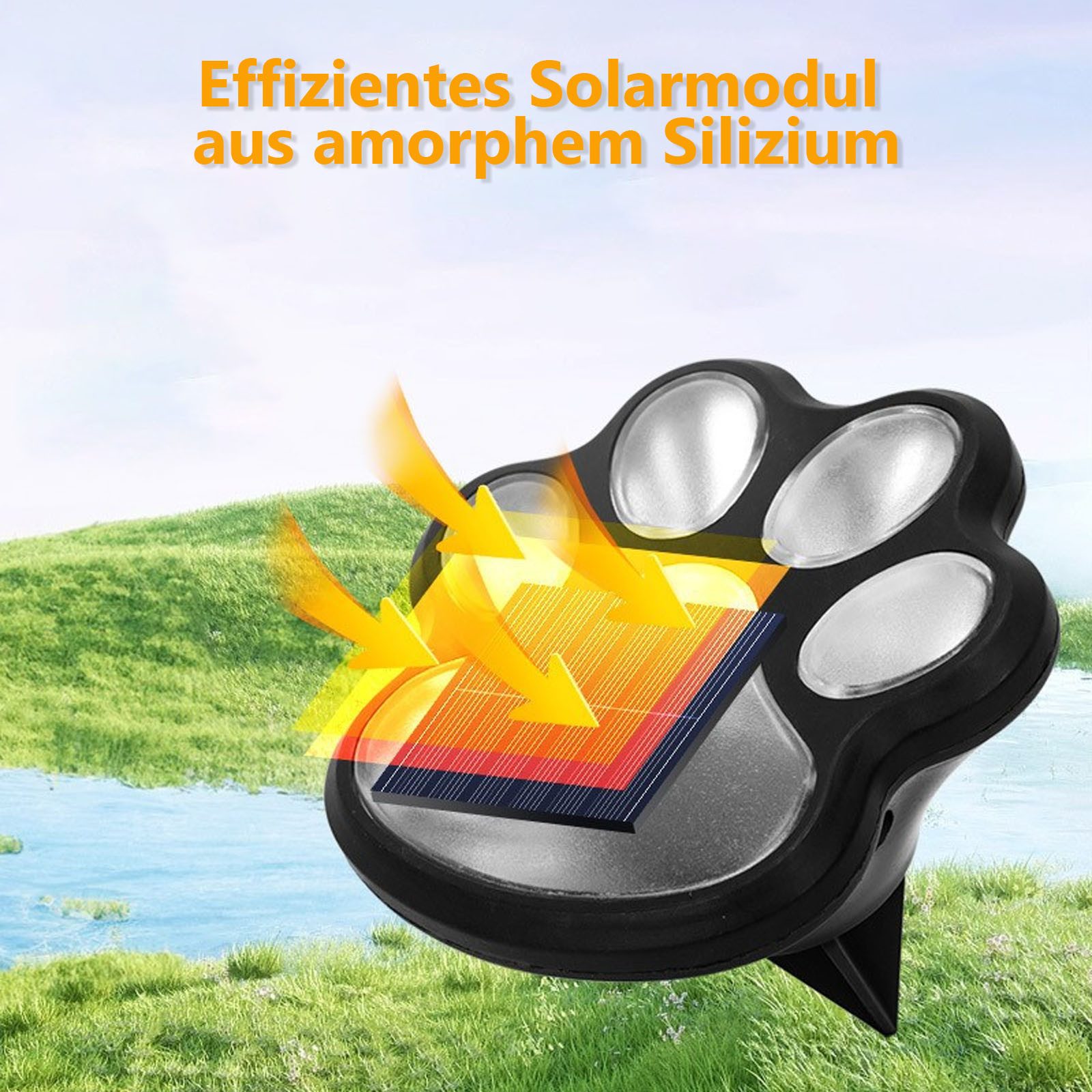 QUBEBU LED Gartenleuchte 3/6x LED Solarleuchte Garten Bodenleuchte Katzenkrallen Gartenstrahler, Solarleuchten Solarlampen für Außen Garten Patio Gehweg, Wetter – Bild 4 von 5