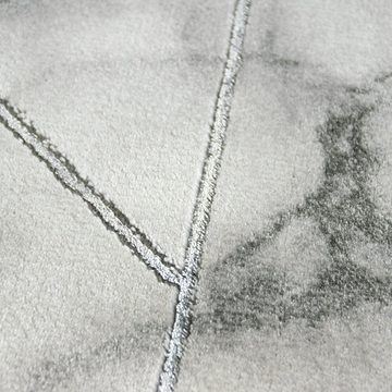 Teppich Designerteppich I Marmoroptik und Glanzfasern I Grau, Carpetia, rechteckig, Höhe: 12 mm