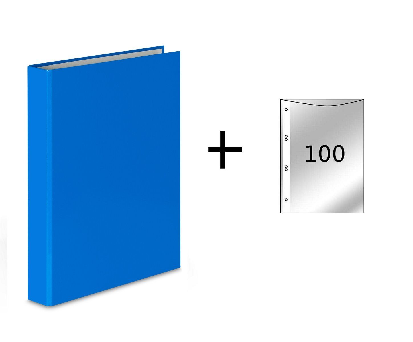 3x Ringbuch-Ordner DIN A5 – 2-Ring – In Je Hellblau, Grau Und Gelb