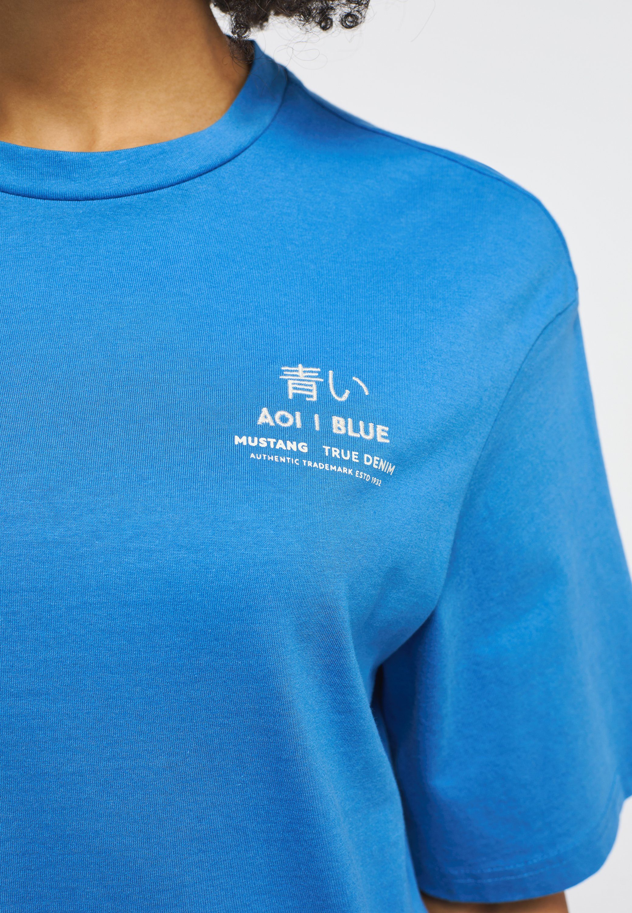 MUSTANG Kurzarmshirt Mustang T-Shirt T-Shirt königsblau