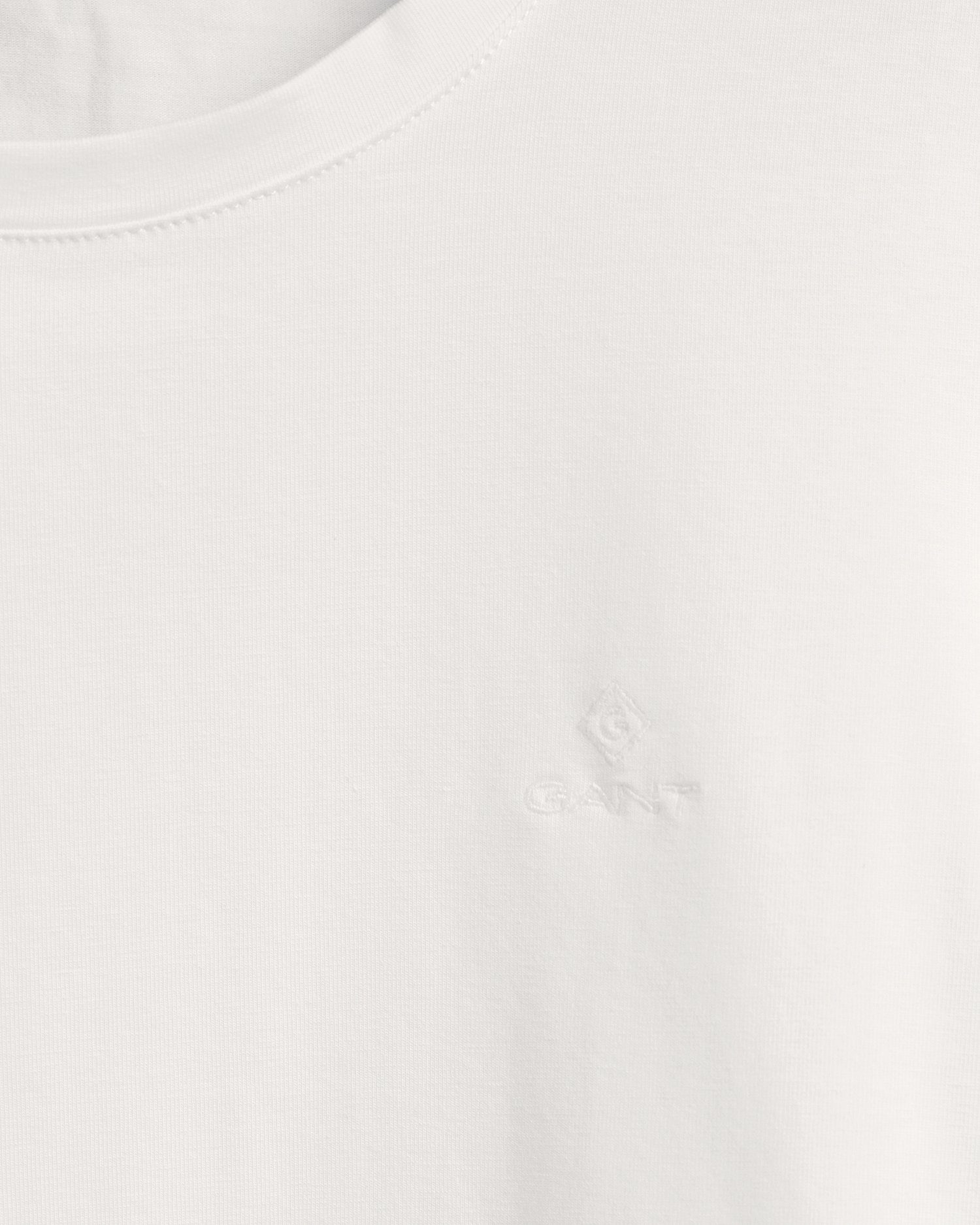 aus T-Shirt Top Stretch-Baumwolle Gant Weiß