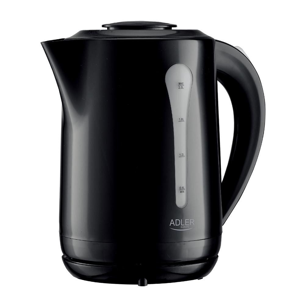 ADLER EUROPE Wasserkocher AD 1244 großer elektrischer XXL Familien-Wasserkocher, 2,5 l, 2200 W, für Küche, Büro und Haushalt, Kalkfilter, 360° Basis, Schwarz
