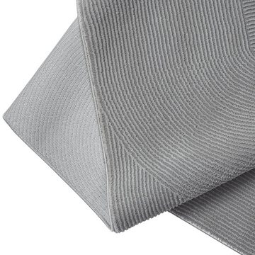 Teppich Recycle Teppich mit modernen ovalen Formen liniert in grau, Teppich-Traum, rechteckig, Höhe: 12 mm