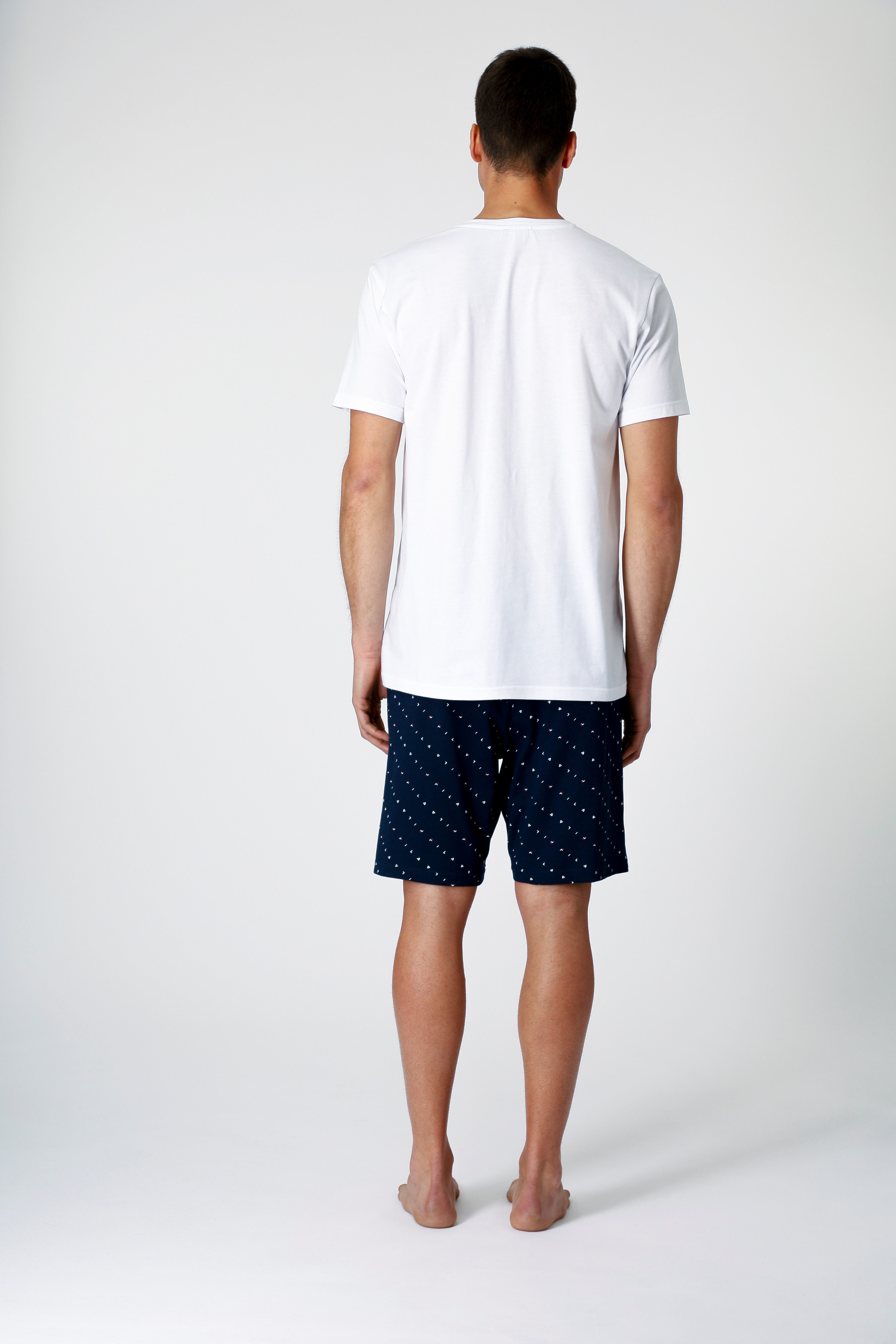 Fila Shorty MAN JERSEY PYJAMAS (2 tlg) Hose gepunktet mit Gummizug, Shirt mit Rundhalsausschnitt