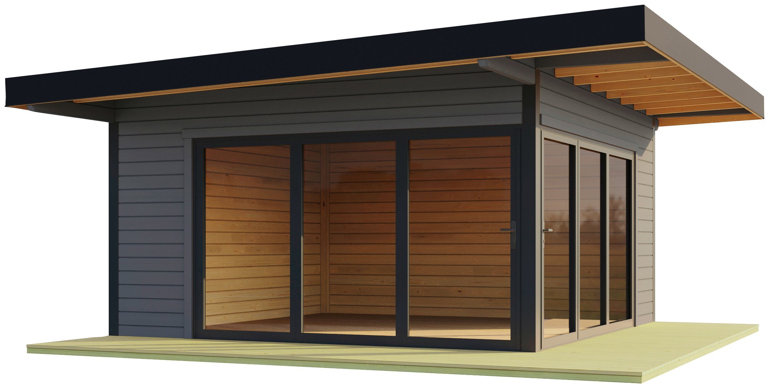 LASITA MAJA Gartenhaus DOMEO 9 CARBONGRAU/ANTHRAZIT, BxT: 590x590 cm, (Set), Fundamentmass 1200+4500 x 1200+4500, Carbongrau