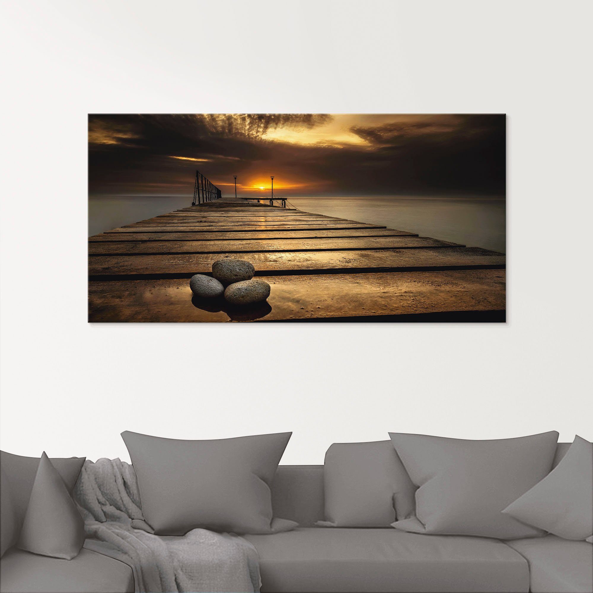 Artland Glasbild Sonnenaufgang am Schwarzen Meer, Sonnenaufgang & -untergang (1 St), in verschiedenen Größen