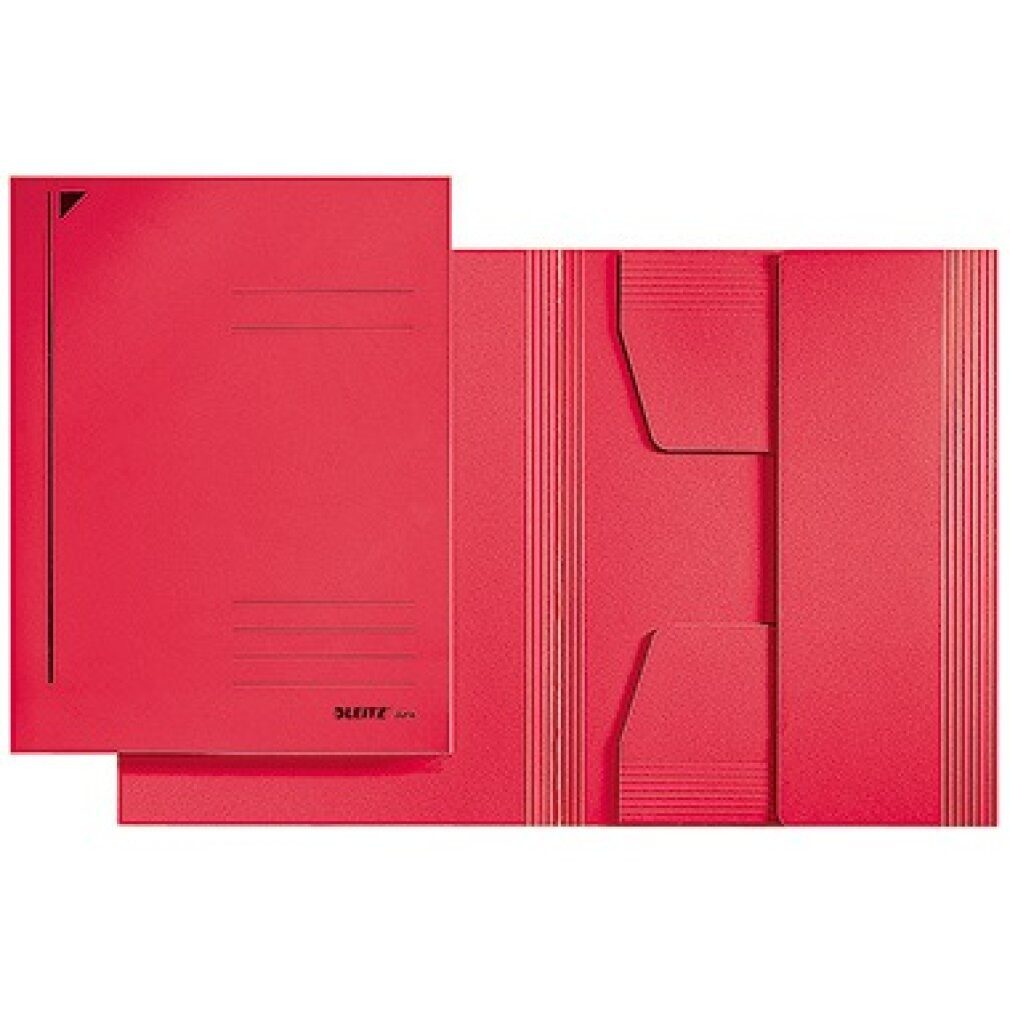 LEITZ Fächermappe Jurismappe RC 3 Klappen f. A4 rot 242x318mm 300g