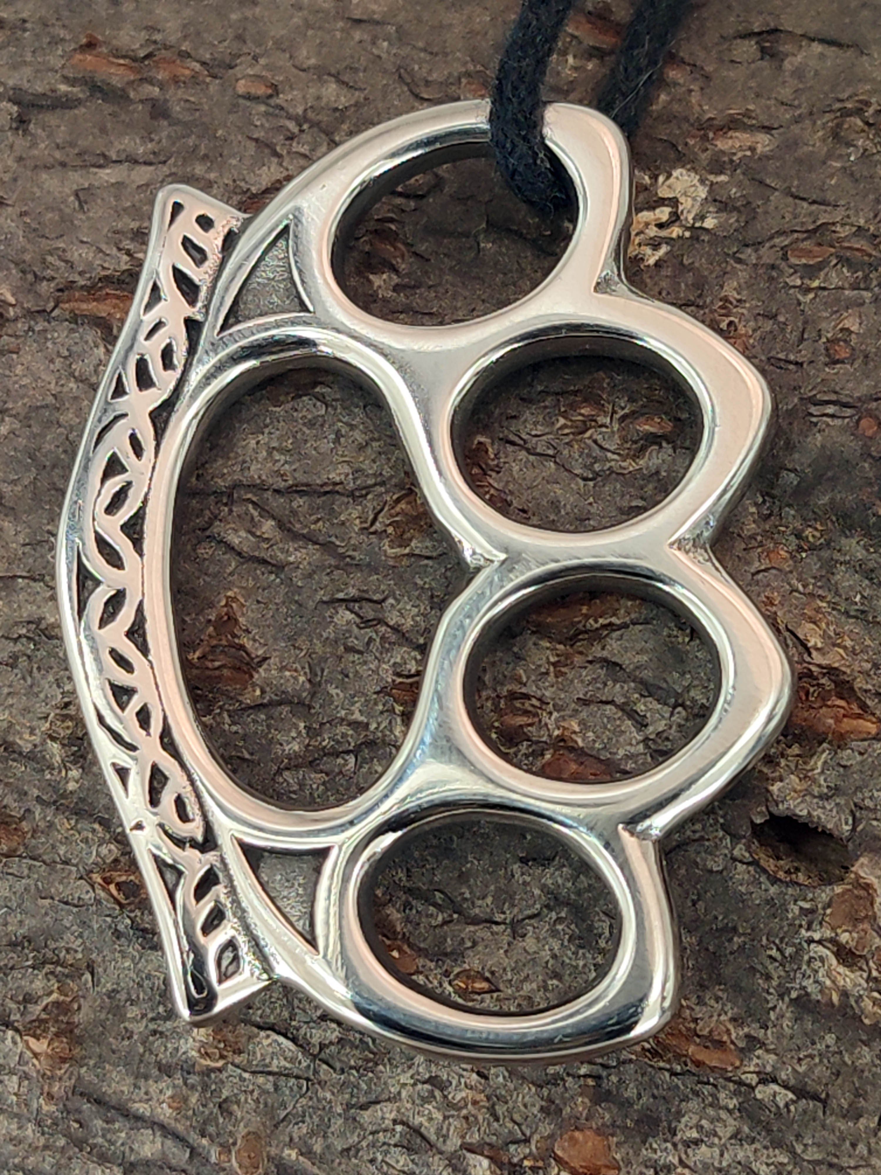 Kiss of Leather Kettenanhänger Schlagring Schlag Ring Knuckle Buster aus Ed günstig online kaufen