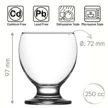 LAV Cocktailglas Teo Soft Drink & Dessertgläser: 6x 250ml Set, Premium, Glas