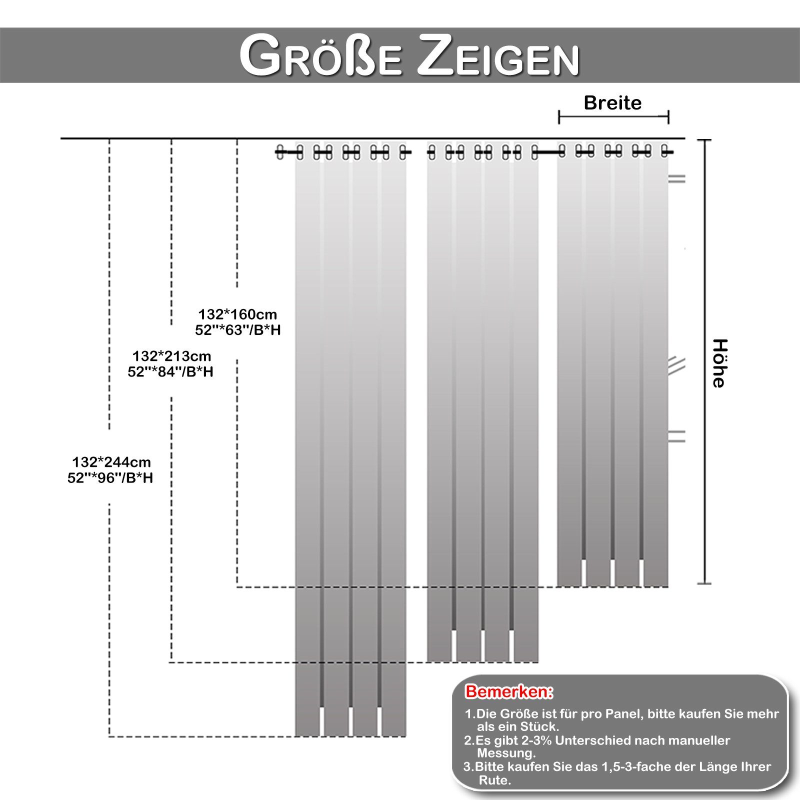 1 Rosa Panels 132x160cm/132x213cm/132x244cm,Polyester BxH: Farben, 1 Blickdicht 3 Stück, Türvorhang Gardinen,Ösen Trennwandvorhang BTTO, Größen,7