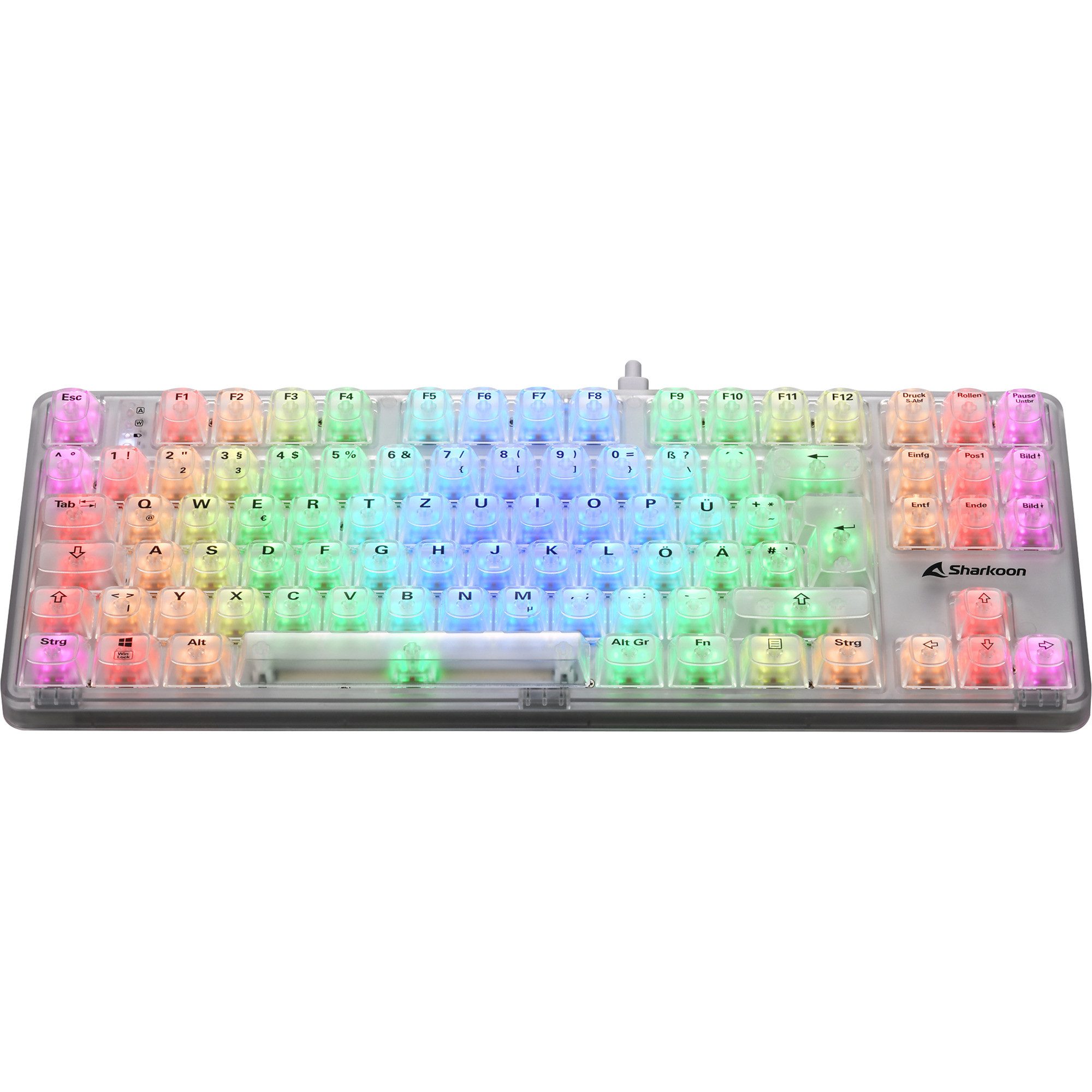 Sharkoon Gaming Tastatur Crystal Shark weiß DE – Bild 3 von 5