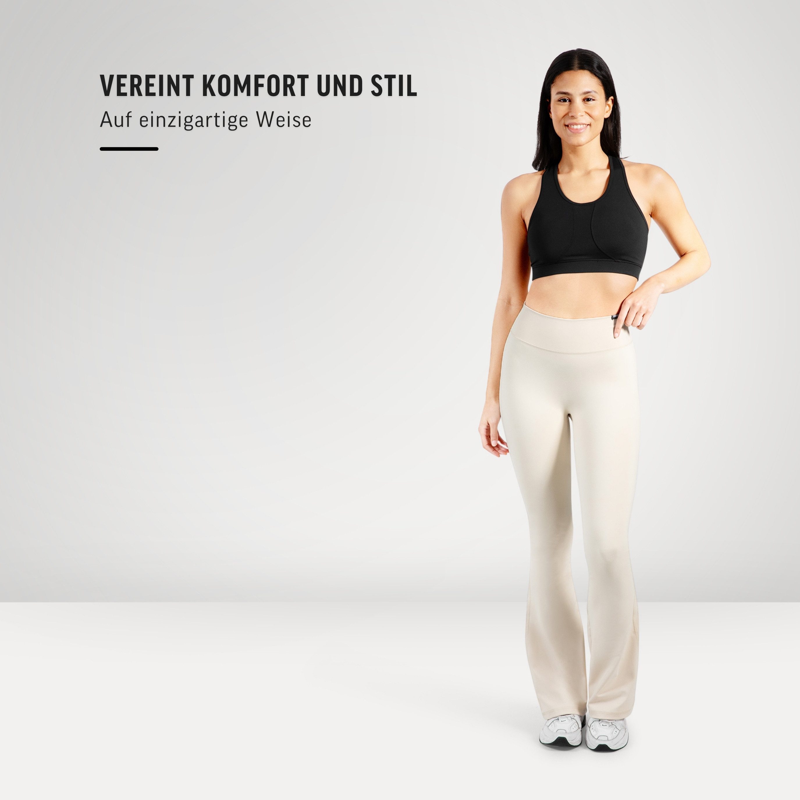 Smilodox Schlaghose Loreen, Flared Seamless Sportleggings, Schlaghose, Blickdicht Slim Fit Booty Yogahose, Elastisch Fitnessleggings, Gym, Freizeit