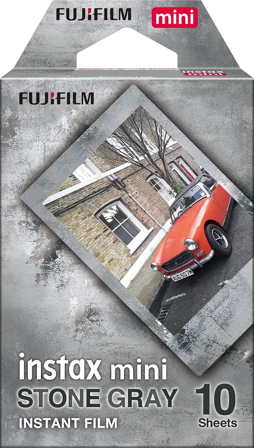 FUJIFILM Sofortbildfilm Instax Mini Film Stone Gray 10 Aufnahmen