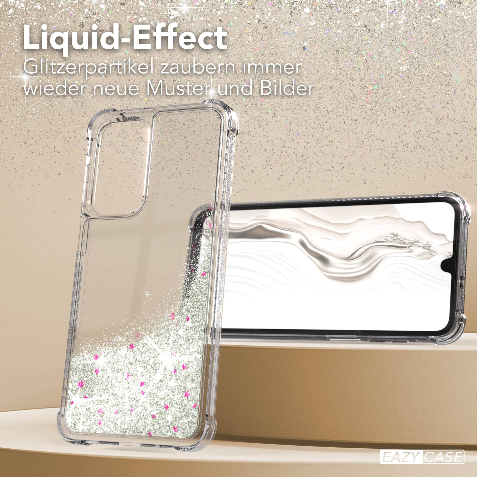 EAZY CASE Handyhülle Liquid Glittery Case für Samsung Galaxy A17 6,7 Zoll, Kratzfeste Silikonhülle stoßfestes Back Cover Phone Case Etui Silber – Bild 4 von 5