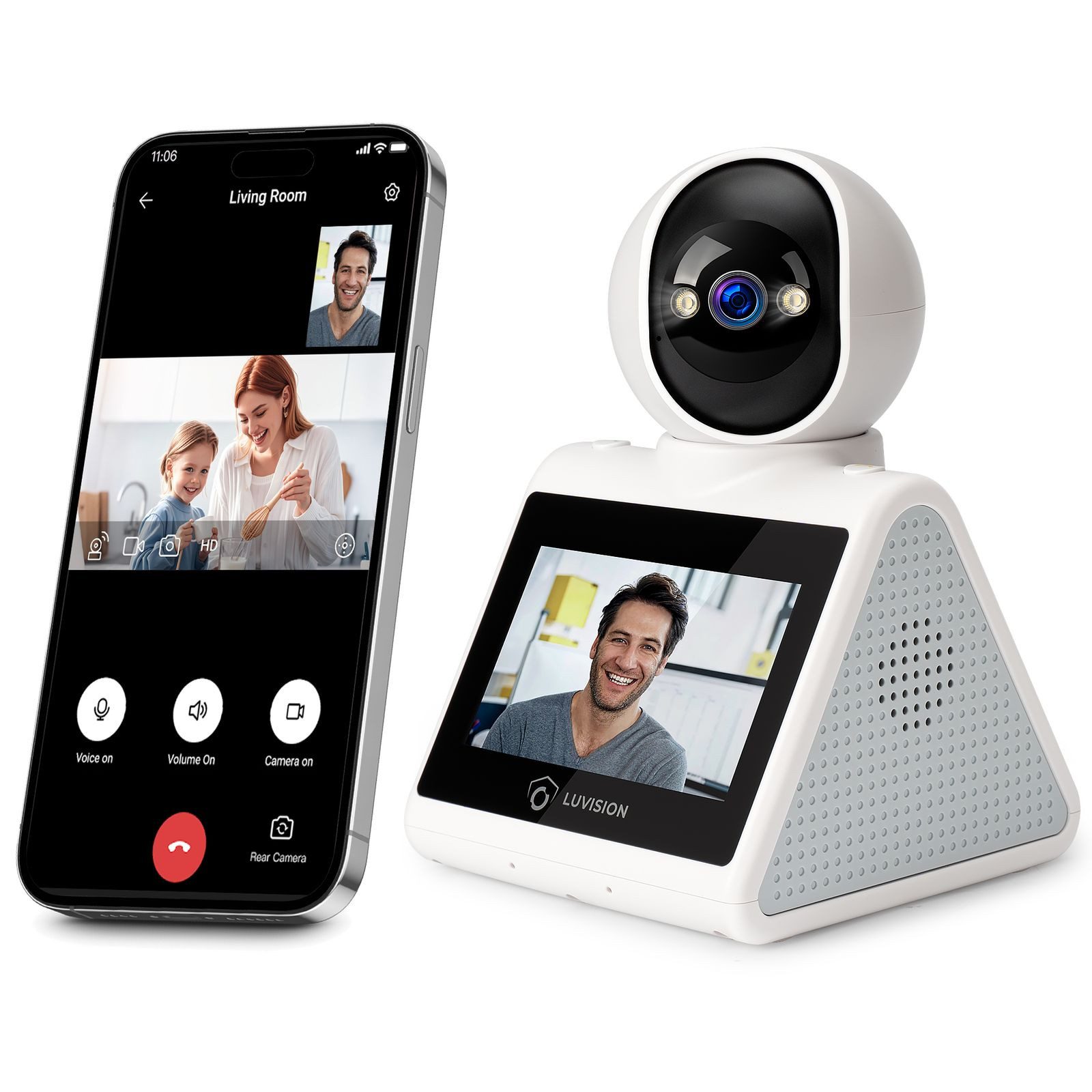 LUVISION Überwachungskamera C41Plus (Innenbereich, 1-tlg., WLAN PTZ Überwachung Kamera Autotracking Nachtsicht, Senioren, Baby, Mikrofon, 2-Wege Audio, App)