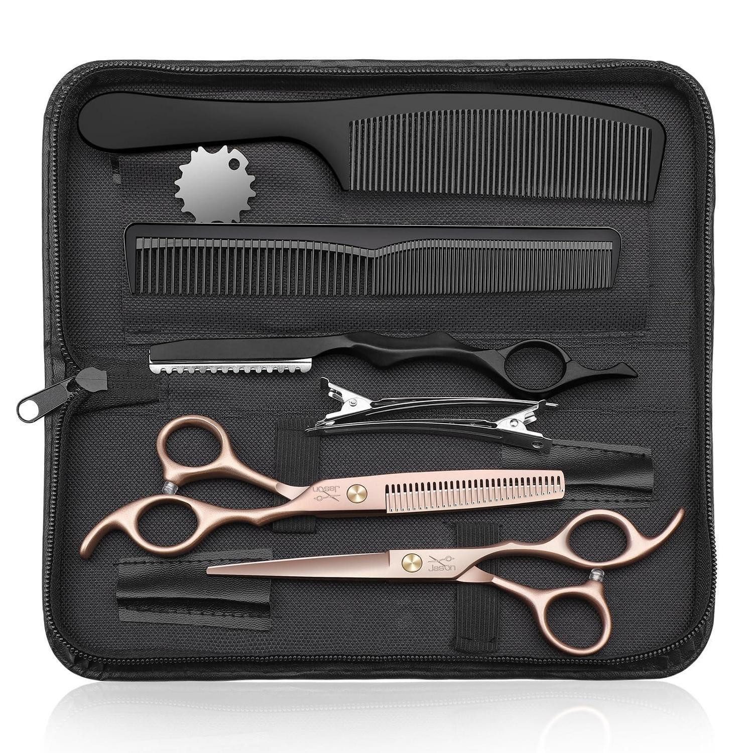 LuxusKollektion Haarschere Friseurscheren Set Profi Roségold