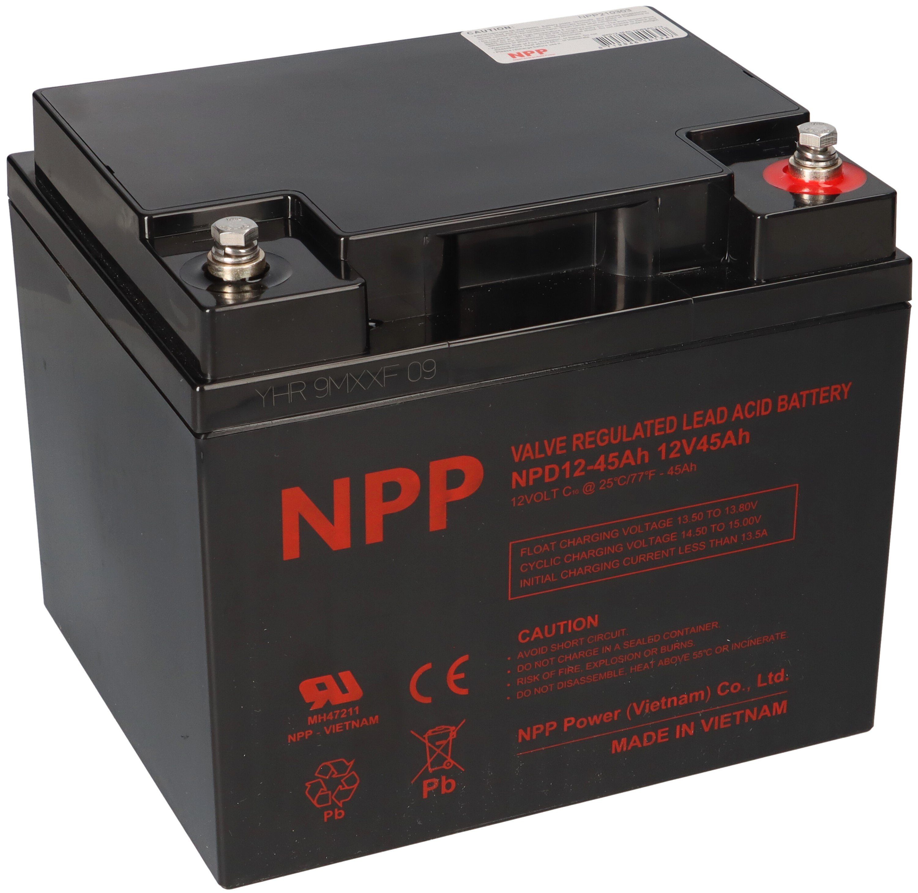 NPP Blei-Akku NPD12-45 12V 45Ah zyklisch Bleiakkus
