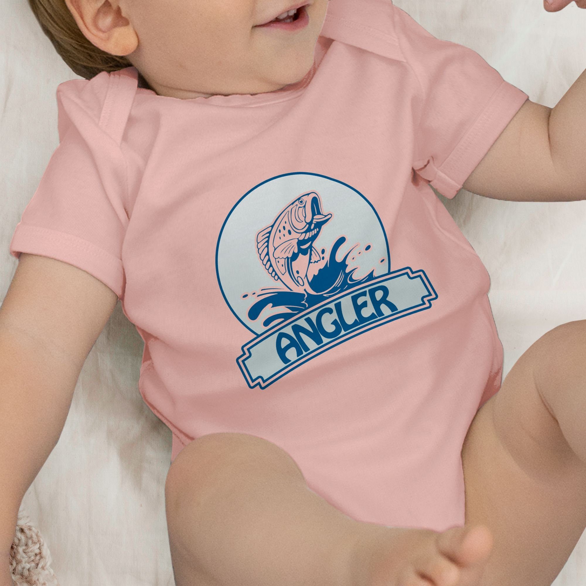 3 Baby & Sport Babyrosa Angler Button Bewegung Shirtbody Shirtracer