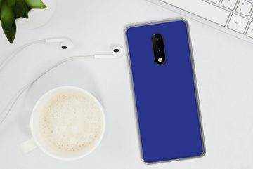 MuchoWow Handyhülle Blau - Einfarbig - Dunkelblau, Phone Case, Handyhülle OnePlus 7, Silikon, Schutzhülle