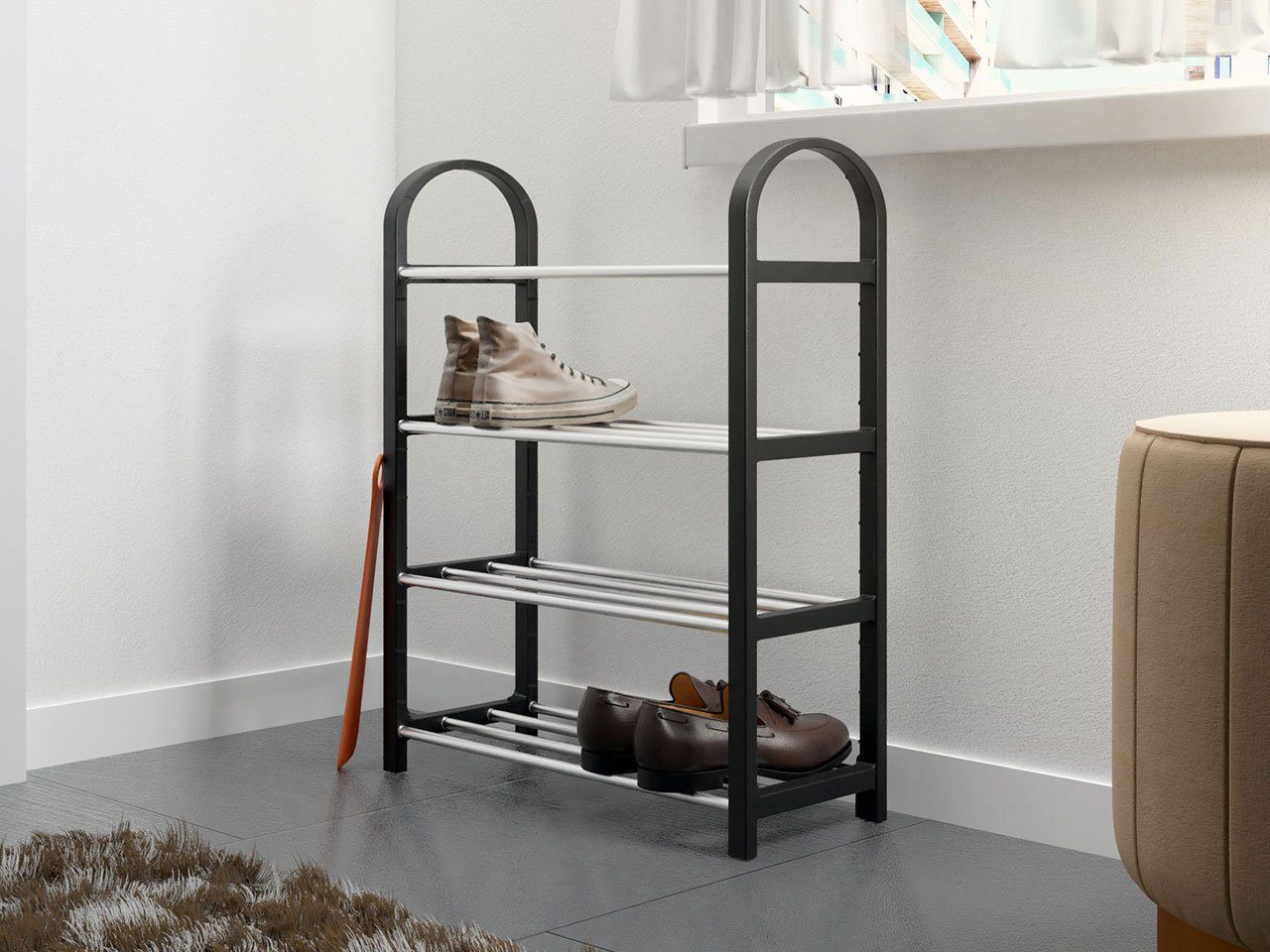 MIRJAN24 Schuhschrank Cencja (4 Regale) Metallrohr, Einfache und schnelle M günstig online kaufen