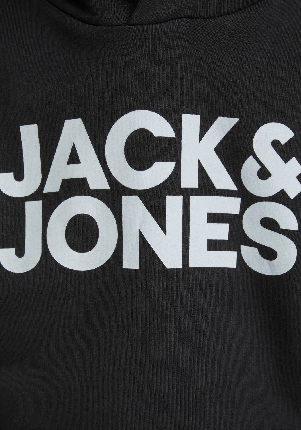 HOOD black/Large Print Kapuzensweatshirt JJECORP LOGO SWEAT Jones & Jack Junior