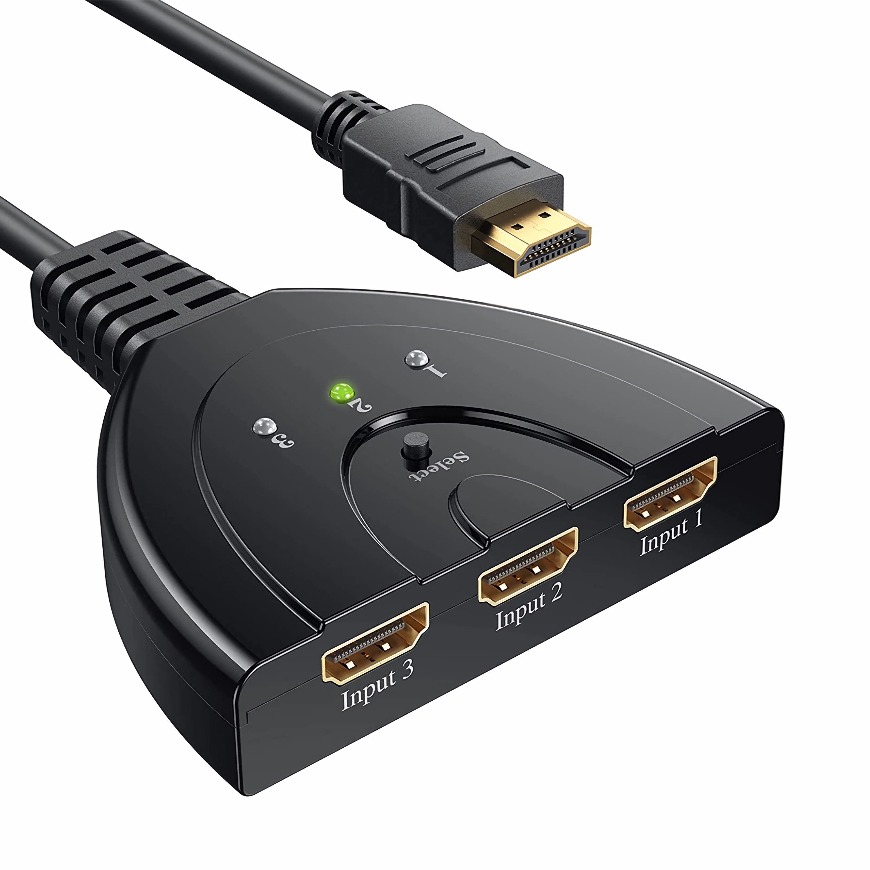 Bolwins G04C 3in1 HDMI Splitter Umschalter Verteiler Switch Wandler Adapter TV HDMI-Kabel, HDMI, HDMI (80 cm), Automatische Umschaltung Manuelle Umschaltung Plug & Play