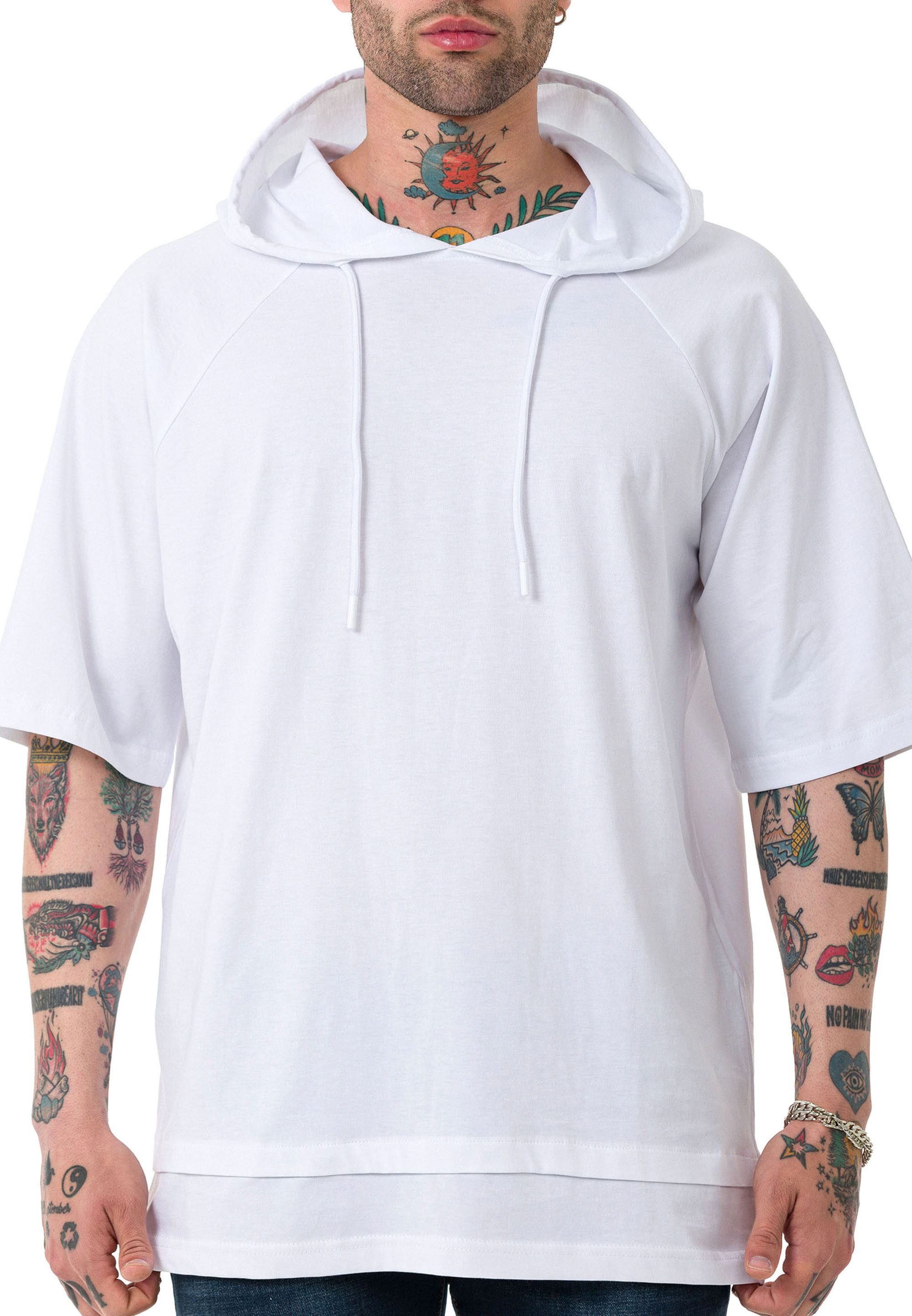 T-Shirt mit Kapuze - Lässiges Oversized-Hoodie-Shirt