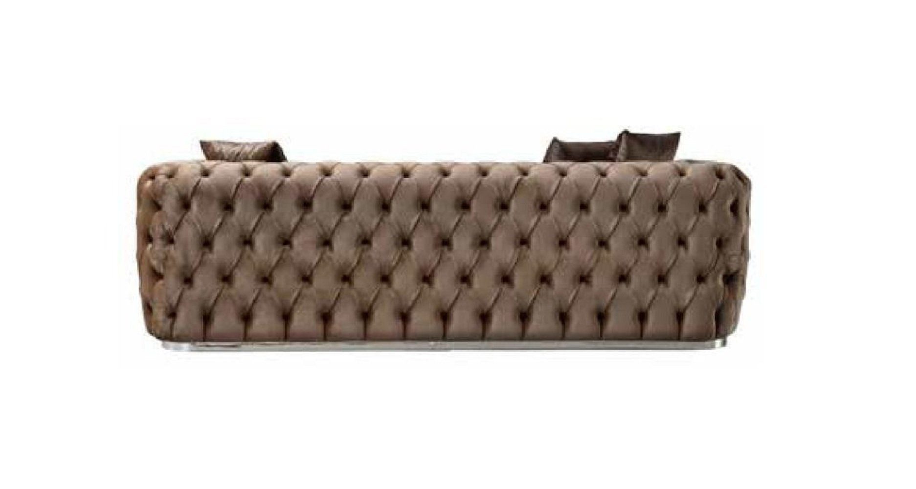 Teile, Moderne, Wohnzimmer 1 Made Chesterfield-Sofa in JVmoebel Couch Luxus Chesterfield Brauner Dreisitzer Europa