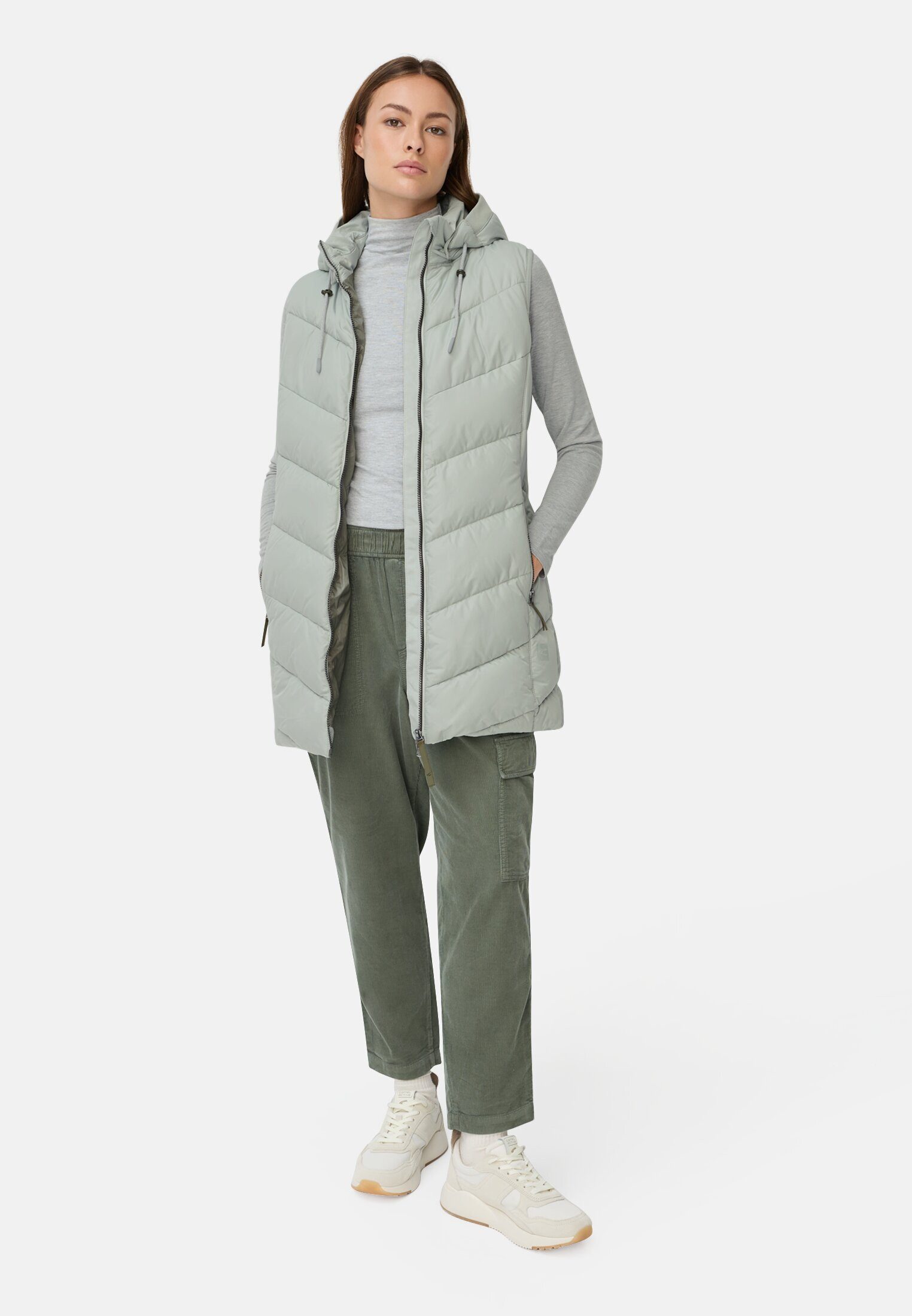 camel active Steppweste Weste mit abnehmbarer Kapuze ärmellos Abnehmbare Kapuze