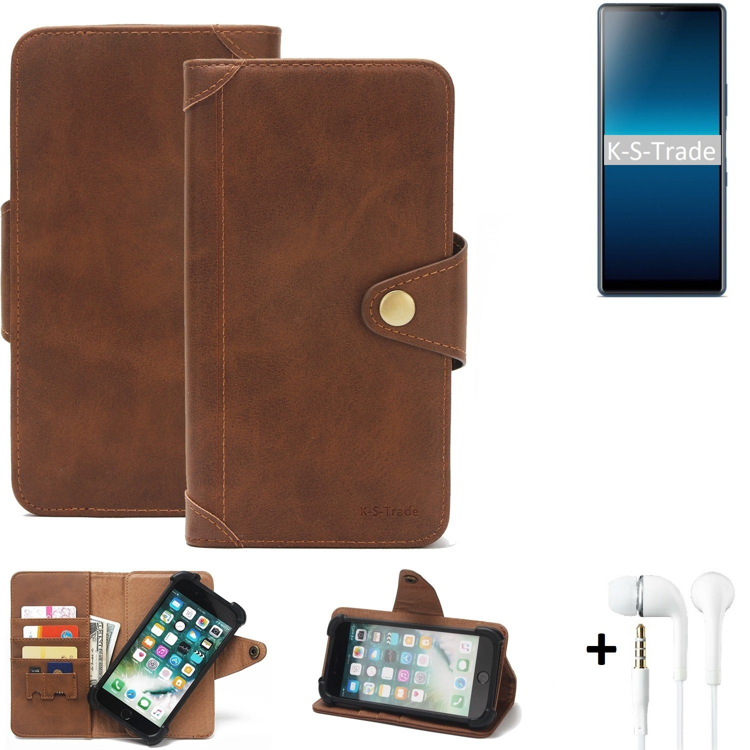 K-S-Trade Handyhülle für Sony Xperia L4, Handyhülle Schutzhülle Walletcase Bookstyle Schutz Case Hülle