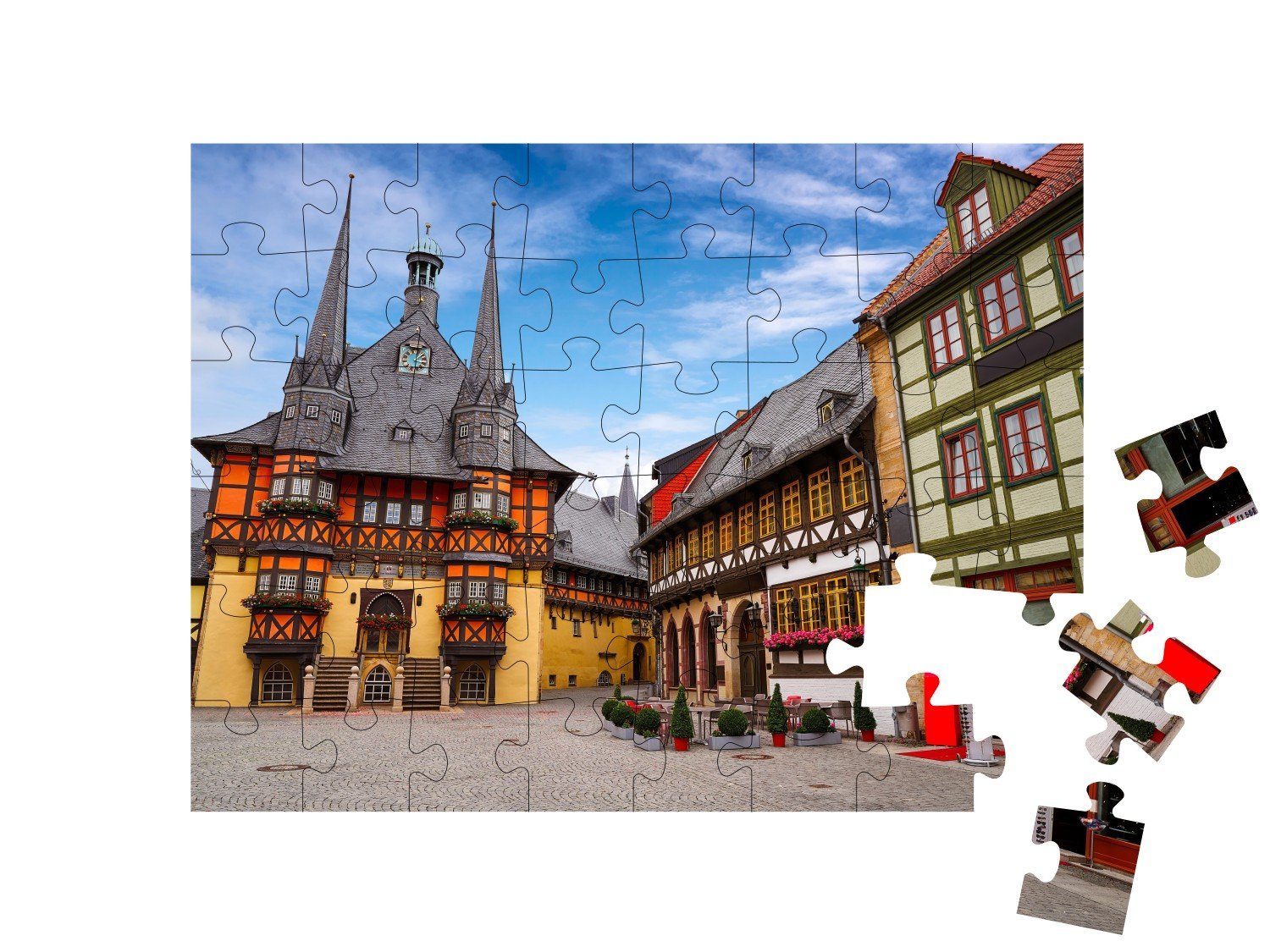 Rathaus puzzleYOU Deutschland, Wernigerode puzzleYOU-Kollektionen Deutschland von 48 im Harz, Puzzleteile, Regionale Puzzle Puzzles Wernigerode,
