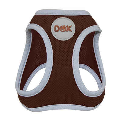 DDOXX Hunde-Geschirr Air Mesh Step-In Brustgeschirr für Hunde, Katzen, Welpen, 100% Premium Air Mesh, Braun Brustumfang: 48-55 Cm