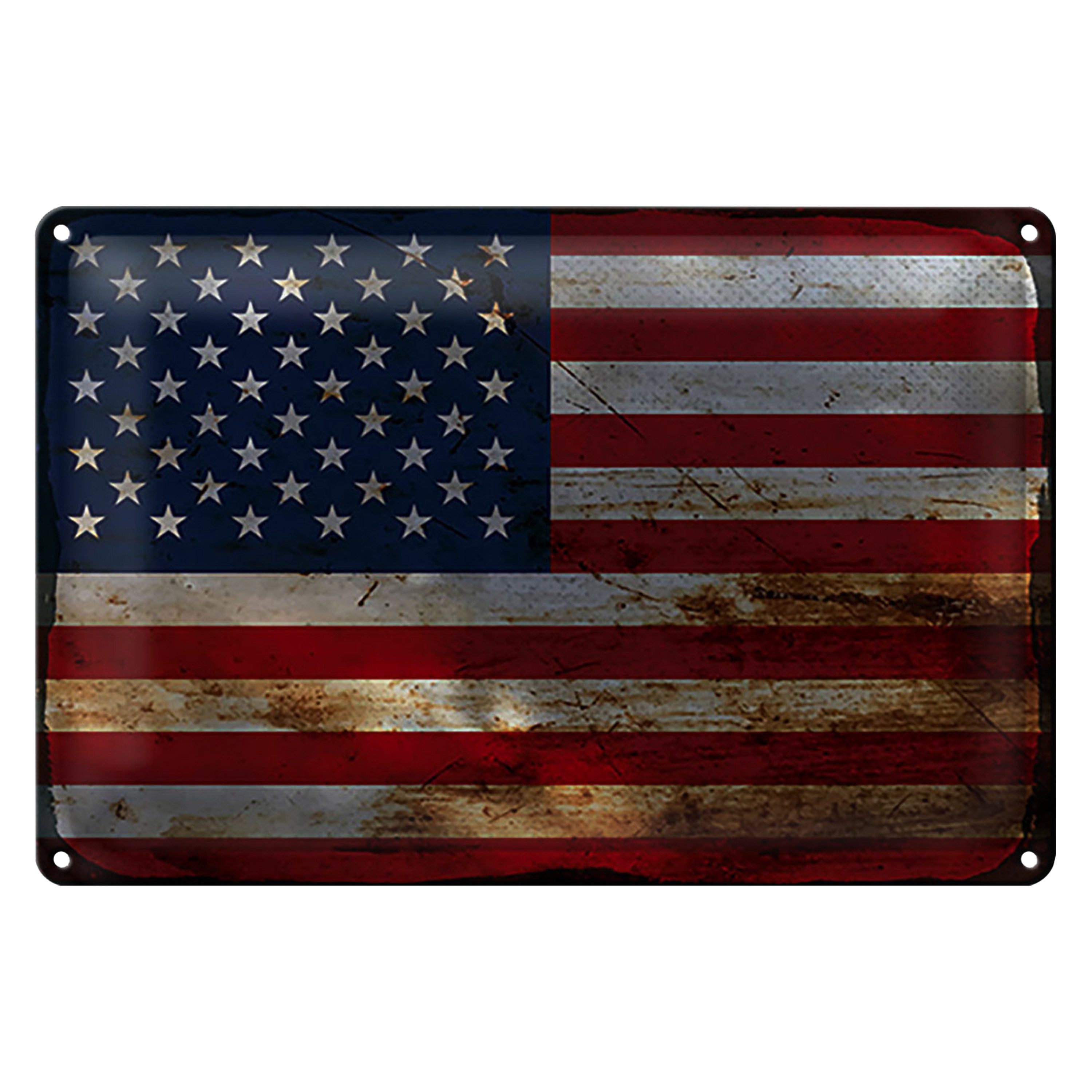 Roomando Metallschild Flagge Vereinigte Staaten 40x30cm States Rost