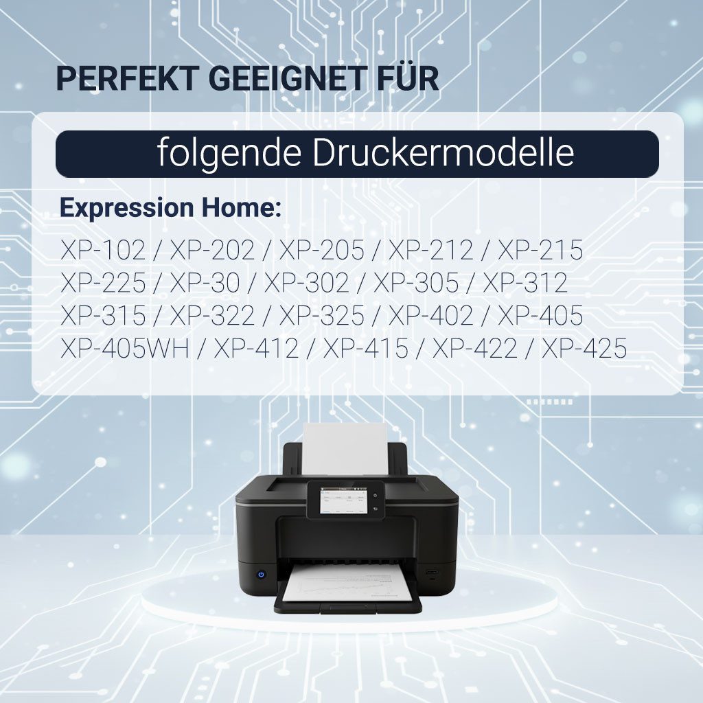 Druckerparadies 4er Pack Druckerpatronen 18 18XL kompatibel mit Epson XP-405 Tintenpatrone (4-tlg)