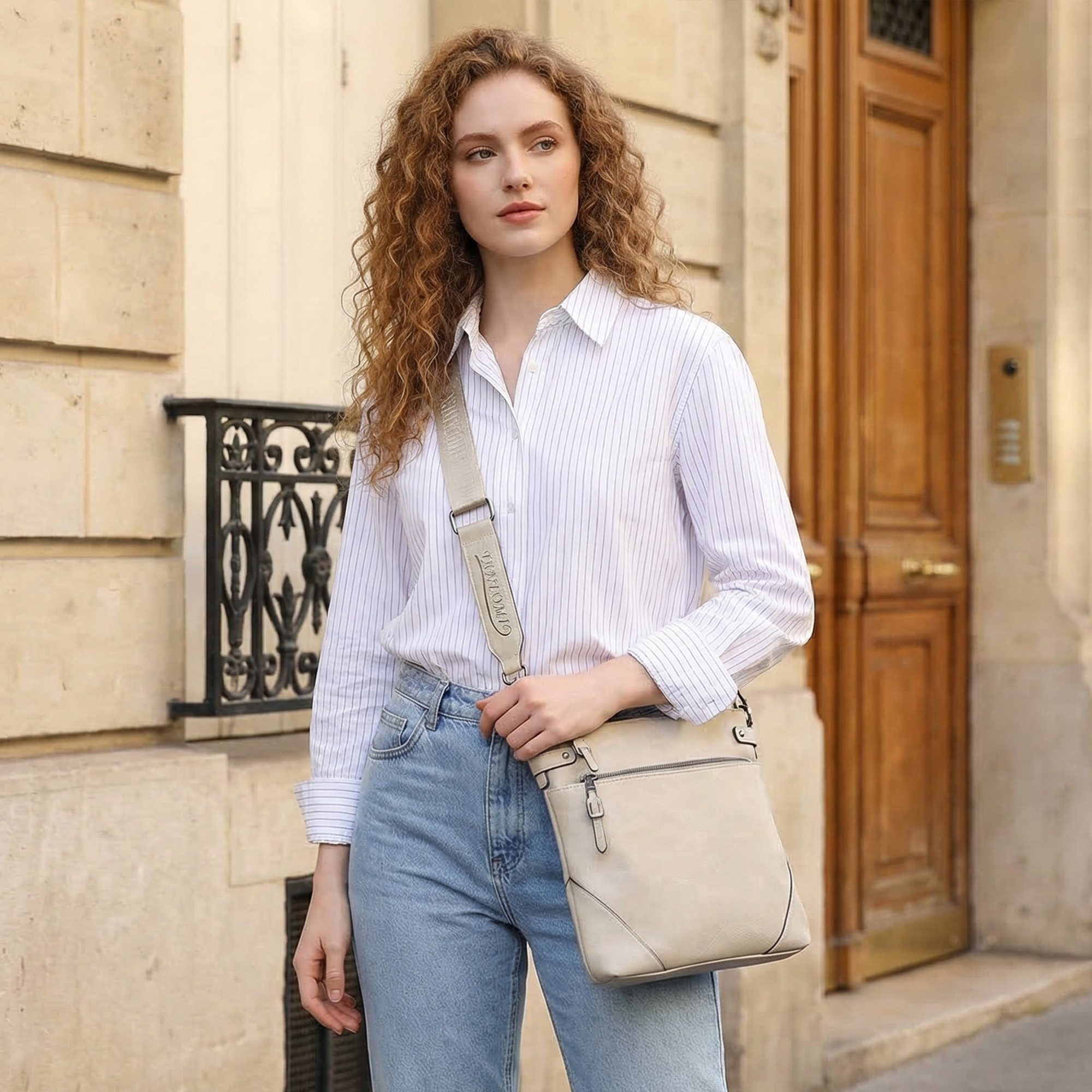 TANTOMI Umhängetasche Damen Schultertasche Mittelgroß mit Vielen Fächern Freizeit leicht, Damen Handtasche Henkeltasche Schultertasche Crossbody Bag